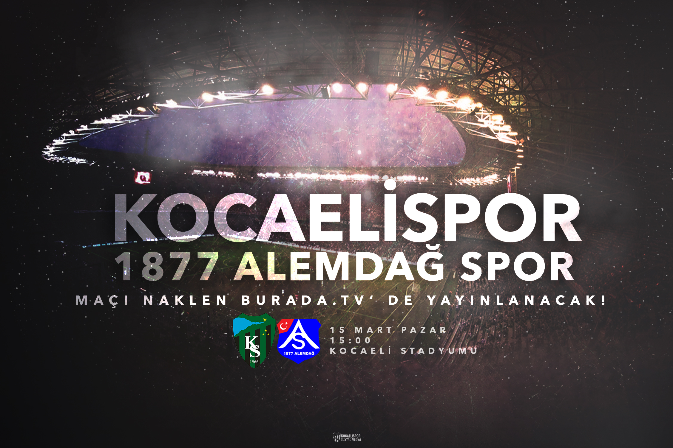 1877 Alemdağ Spor maçı naklen yayınlanacak.