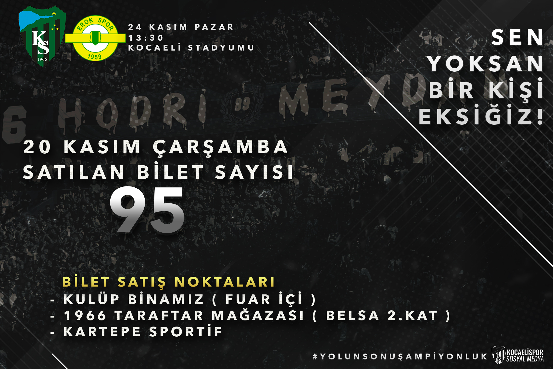 20 Kasım Çarşamba Satılan Bilet Sayısı !
